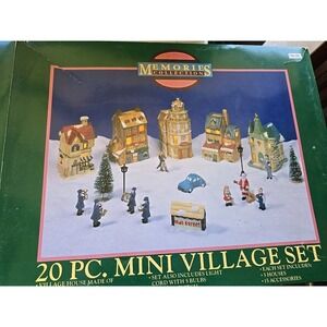 Vintage Memories Collection  20 Pc Mini Village Set